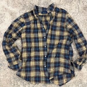 Polo by Ralph Lauren Navy and Beige Plaid Shirt